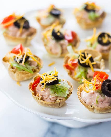 Mini Skinny Taco Dip Bites