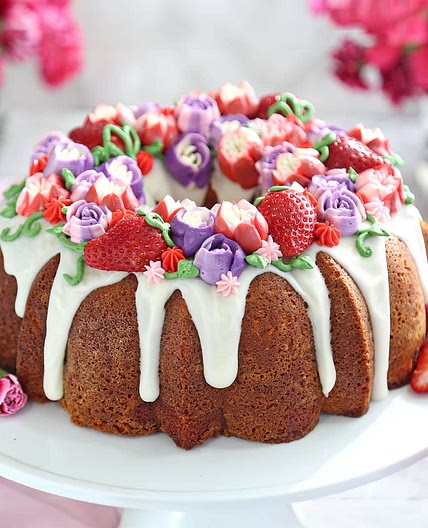 Strawberry Swirl Bundt Cake