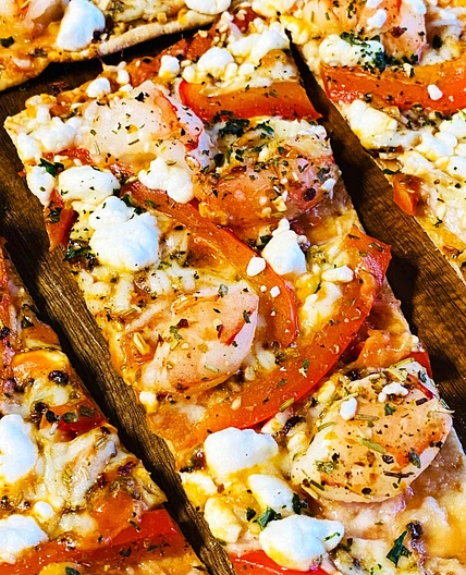 Vodka Shrimp Lavash Flatbreads