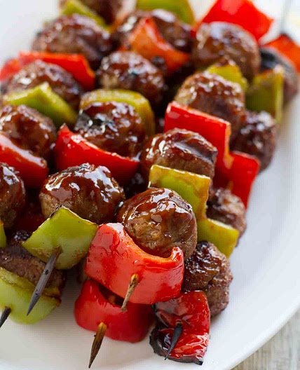 Sweet and Sour Meatball Skewers