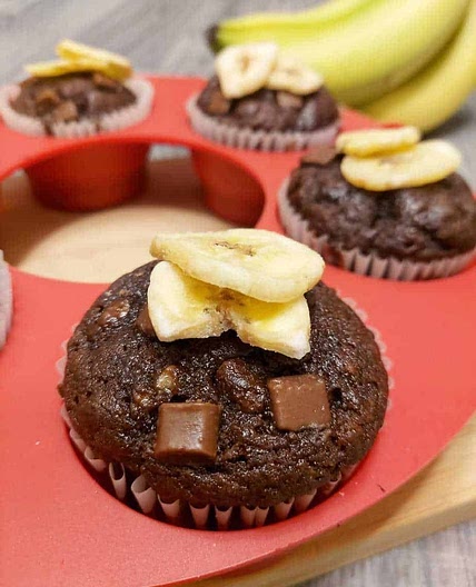 Double Chocolate Banana Muffins