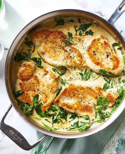 Creamy Garlic Skillet Chicken with Spinach