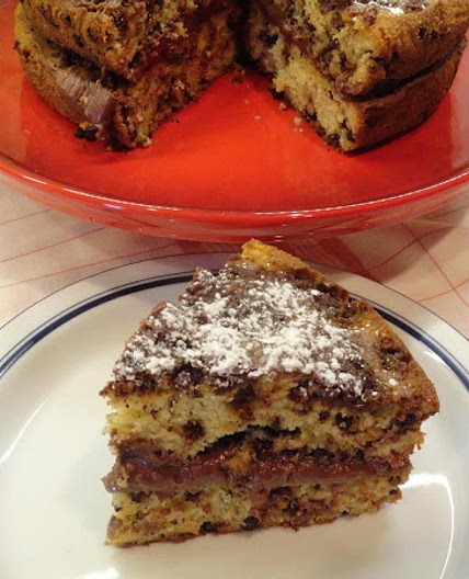 Cream Filled Chocolate Chip Crumb Cake