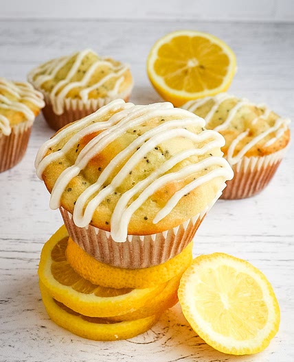 Healthy Lemon Poppy Seed Muffins with Greek Yogurt