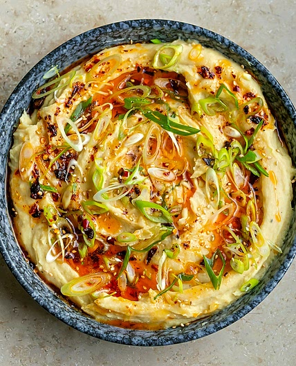 Wasabi Mash with Crispy Chilli Oil