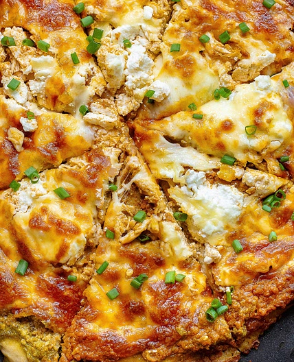 Two Pesto Chicken Pizza with Mozzarella and Ricotta