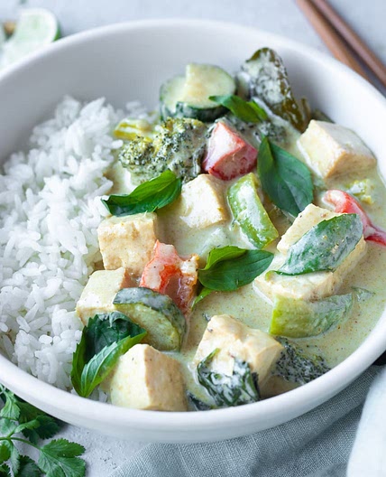 Vegan Instant Pot Thai Green Curry with Tofu