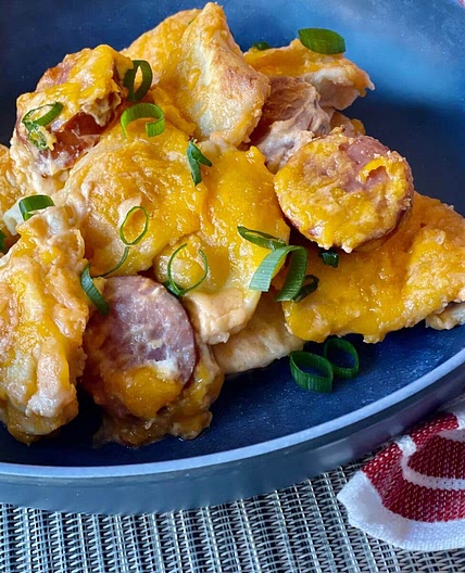 Crockpot Pierogi Casserole with Kielbasa