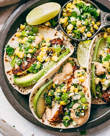 Mexican Street Corn Chicken Tacos