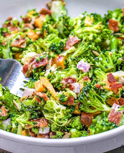Classic Broccoli Bacon Cheddar Salad Recipe