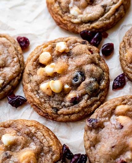 Chewy White Chocolate Cranberry Cookies