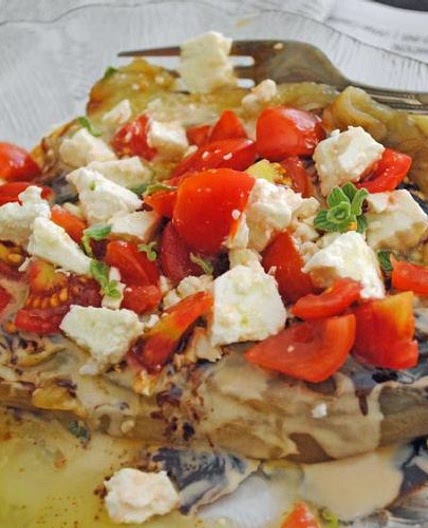 Israeli charred eggplant salad