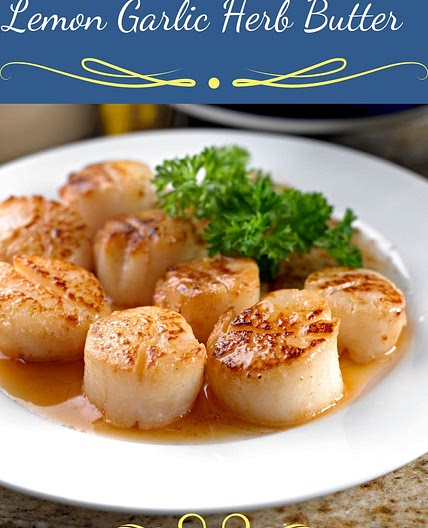 Easy Air Fryer Scallops with Lemon Garlic Herb Butter