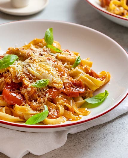 Crab and Cherry Tomato Fettuccine