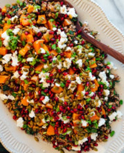 Roasted Butternut Squash, Pomegranate and Wild Rice "Stuffing"