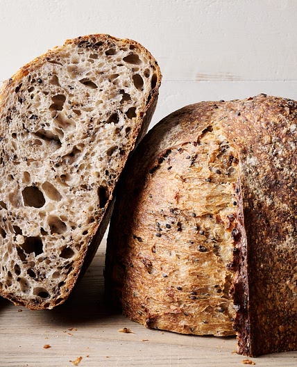 Brown rice and sesame sourdough bread recipe