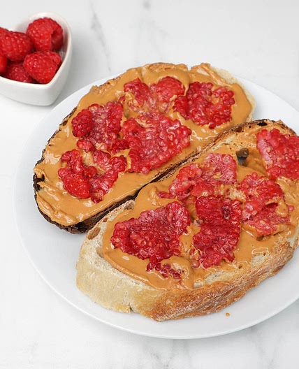 Peanut Butter and Raspberry Toast