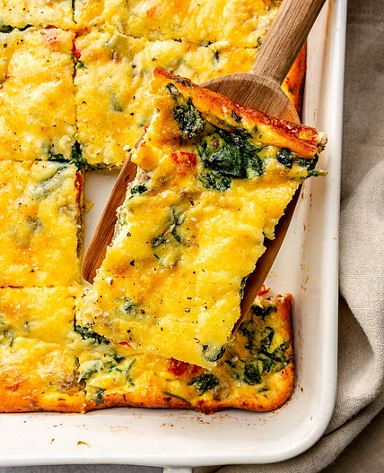 Breakfast Casserole with Spinach and Sausage
