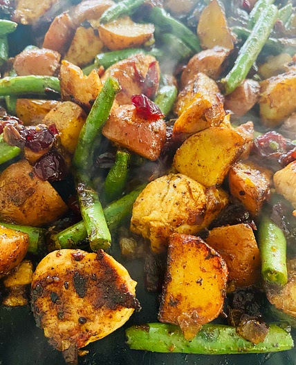 Blackstone Turkey Veggies and Cranberries