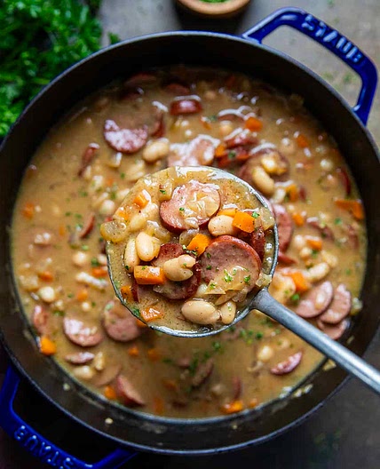 Creamy Bean Soup with Kielbasa