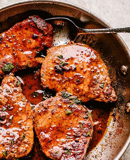 Garlic Parmesan Pan Fried Pork Chops