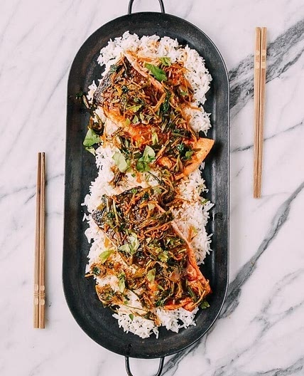 Crispy Scallion Ginger Salmon