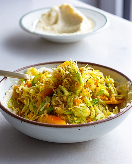 Fennel Salad with Vinegared Beets, Ground Cherries & Toum