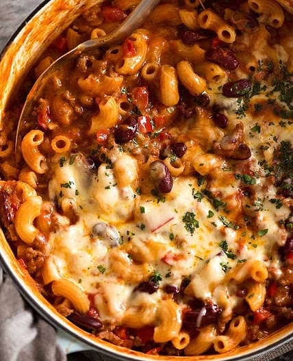 One Pot Chili Mac and Cheese