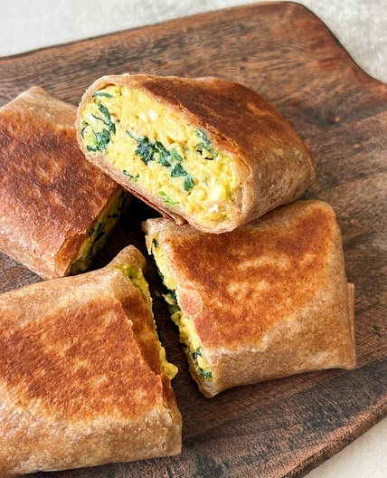 Spinach and Feta Egg Wraps