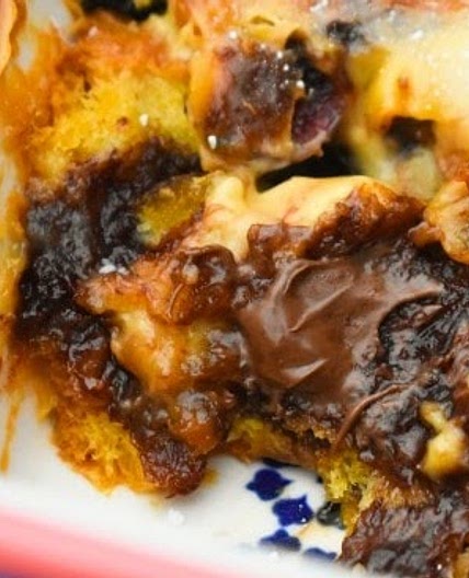 Leftover Panettone Chocolate & Cranberry Pudding