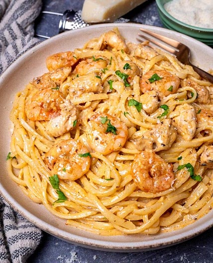 Cajun Chicken and Shrimp Pasta