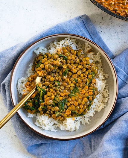 Coconut Lentil Curry with Greens