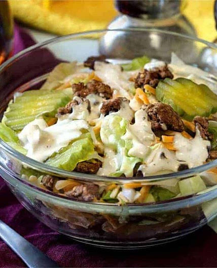 Keto Big Mac Salad | Low Carb Hamburger Salad