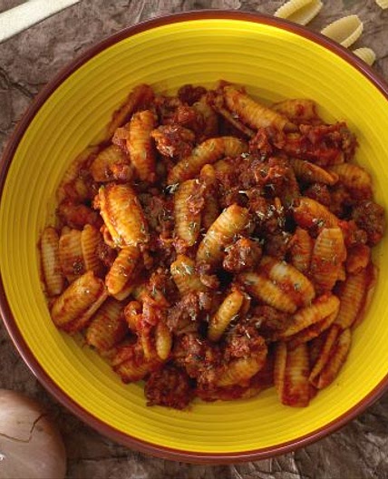 Gnocchi sardi al ragù di salsiccia