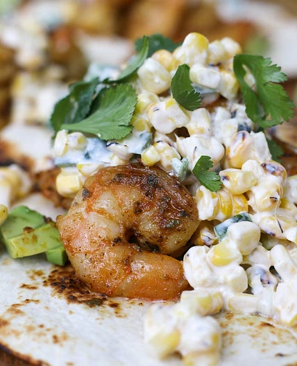 Spicy Shrimp Tacos with Creamy Corn Salad
