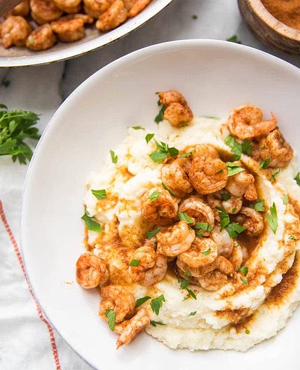 Healthy Shrimp and "Grits" (Whole30, Keto, Paleo)
