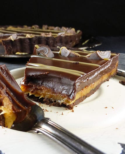 Spelt Chocolate Pie (with Homemade Caramel and Rolo Chocolate Ganache)