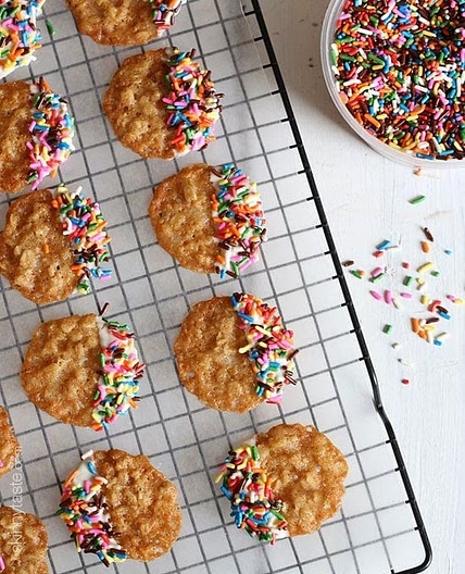 White Chocolate Oatmeal Lace Cookies