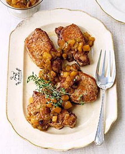 Boneless Pork Chops with Apple Chutney