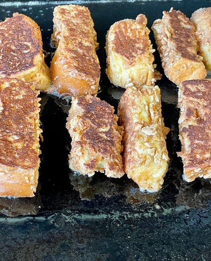 Cinnamon Toast Crunch French Toast Sticks on the Griddle