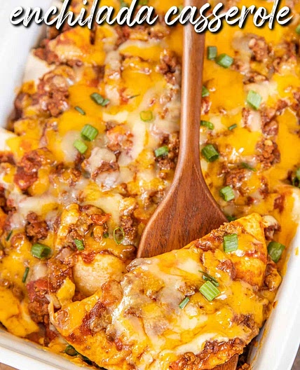 Beef & Cheese Enchilada Casserole
