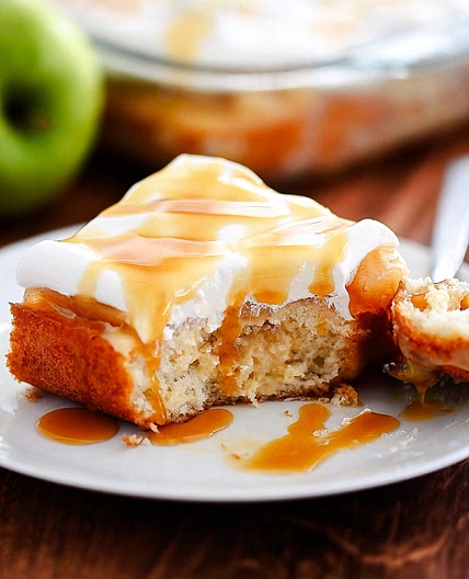 Caramel Apple Poke Cake