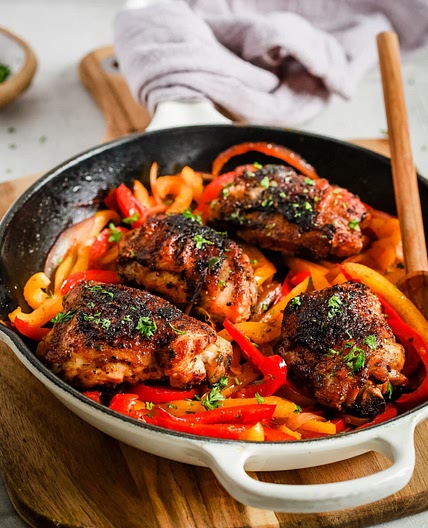 Chicken and Bell Peppers Skillet