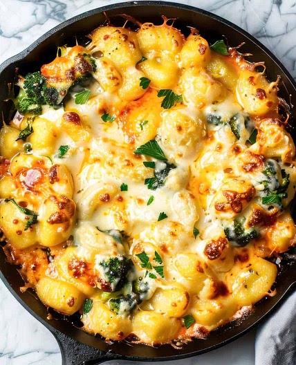 30 Minute One Pan Broccoli Gnocchi