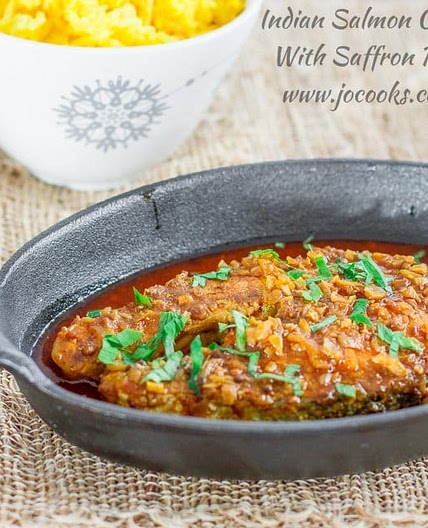 Indian Salmon Curry with Saffron Rice