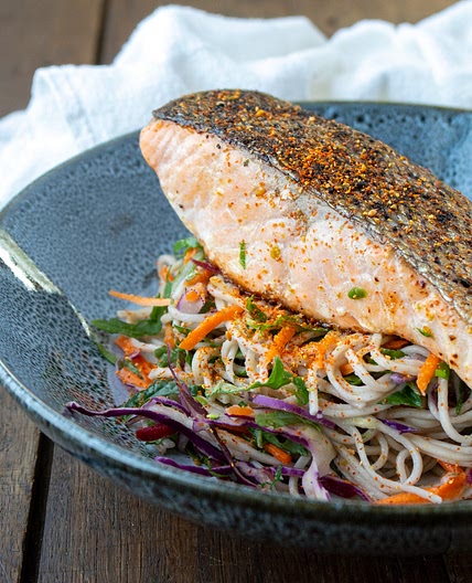 5 Ingredient Salmon Soba Noodle Salad