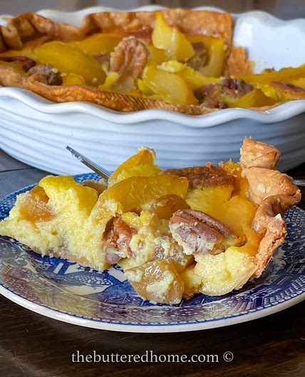 Peach and Pecan Custard Pie