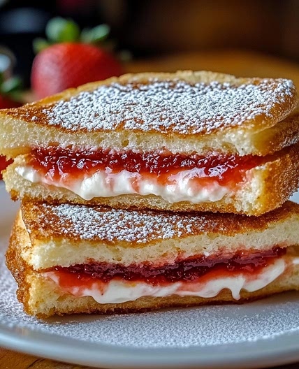Fried Strawberry Cheesecake Sandwiches