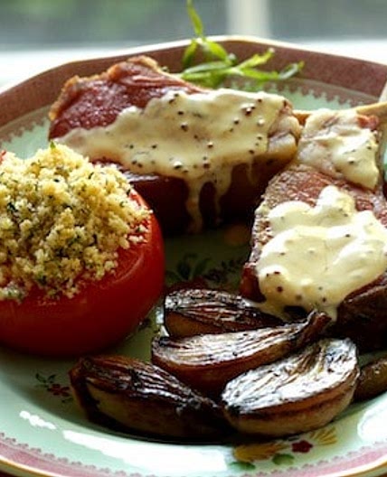 Slow Roasted Lamb Chop Recipe with Tarragon Mustard Sauce
