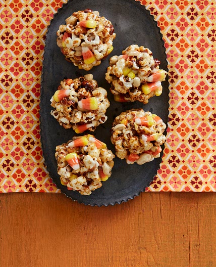 Candy Corn Popcorn Balls